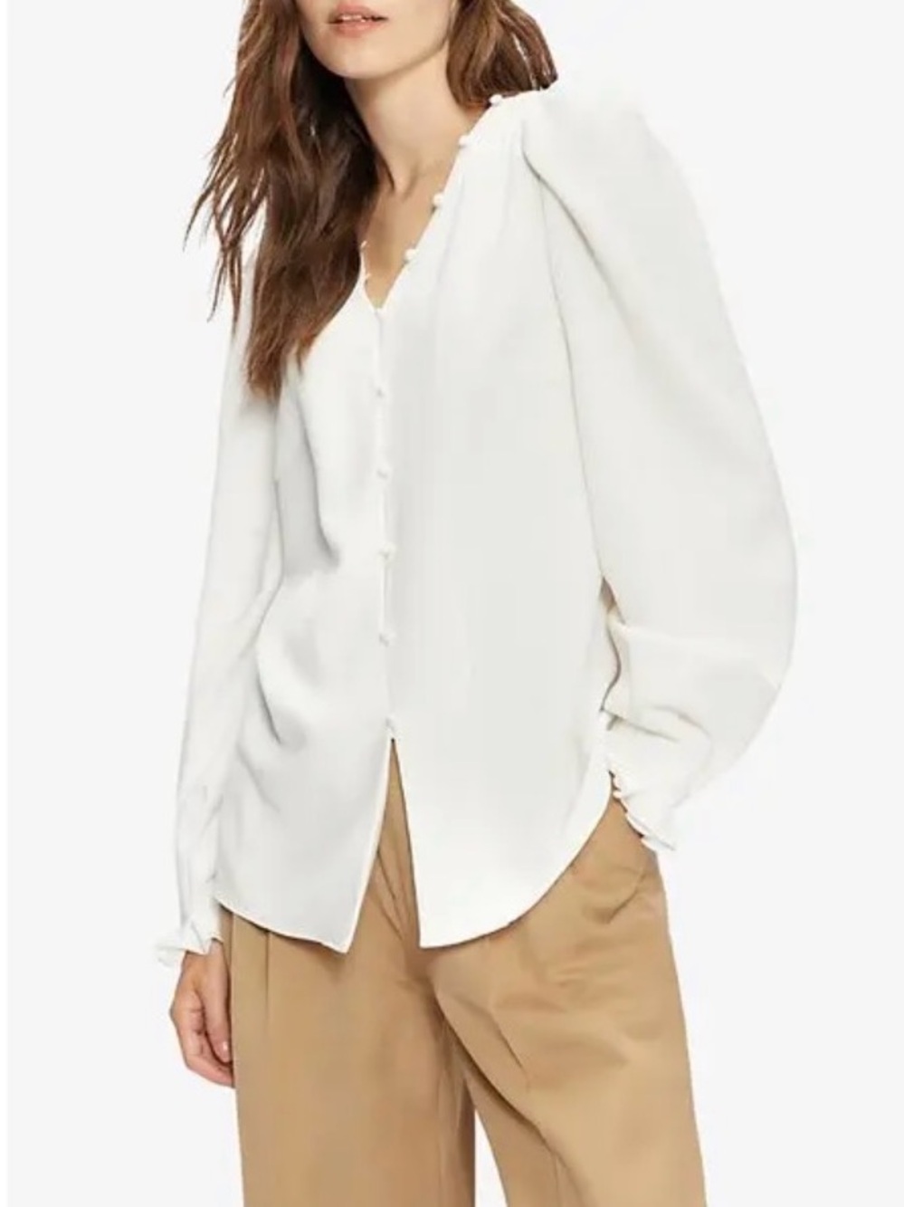 Ted Baker London Jayaa Rouleaux Button-Detail Woven Top Size 1(US 2-4)